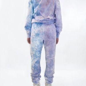 NWT Brown Dyed Girl Blue/Purple Tie Dye Joggers